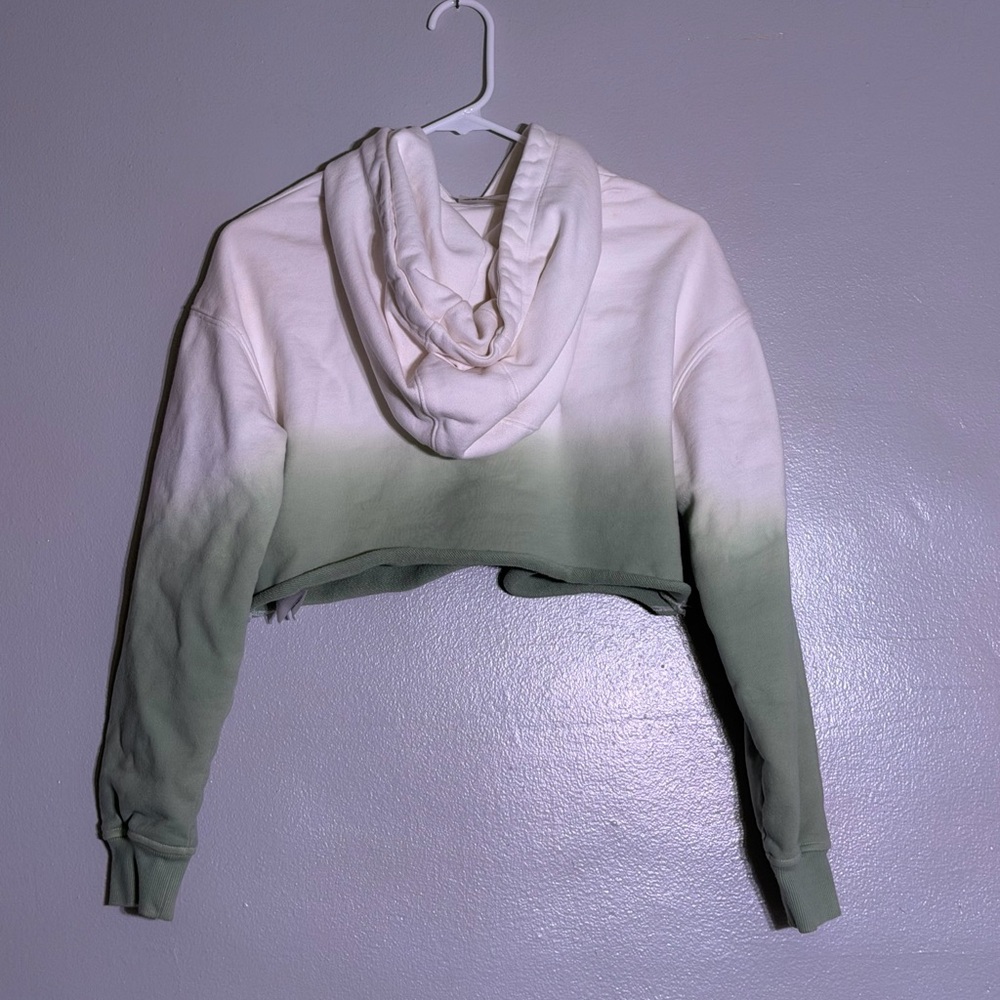 Guess Green and White Ombre Cropped Hoodie - Picture 4 of 8